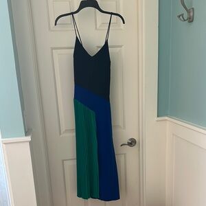 Cushnie Black and Blue Sheath Midi Dress
